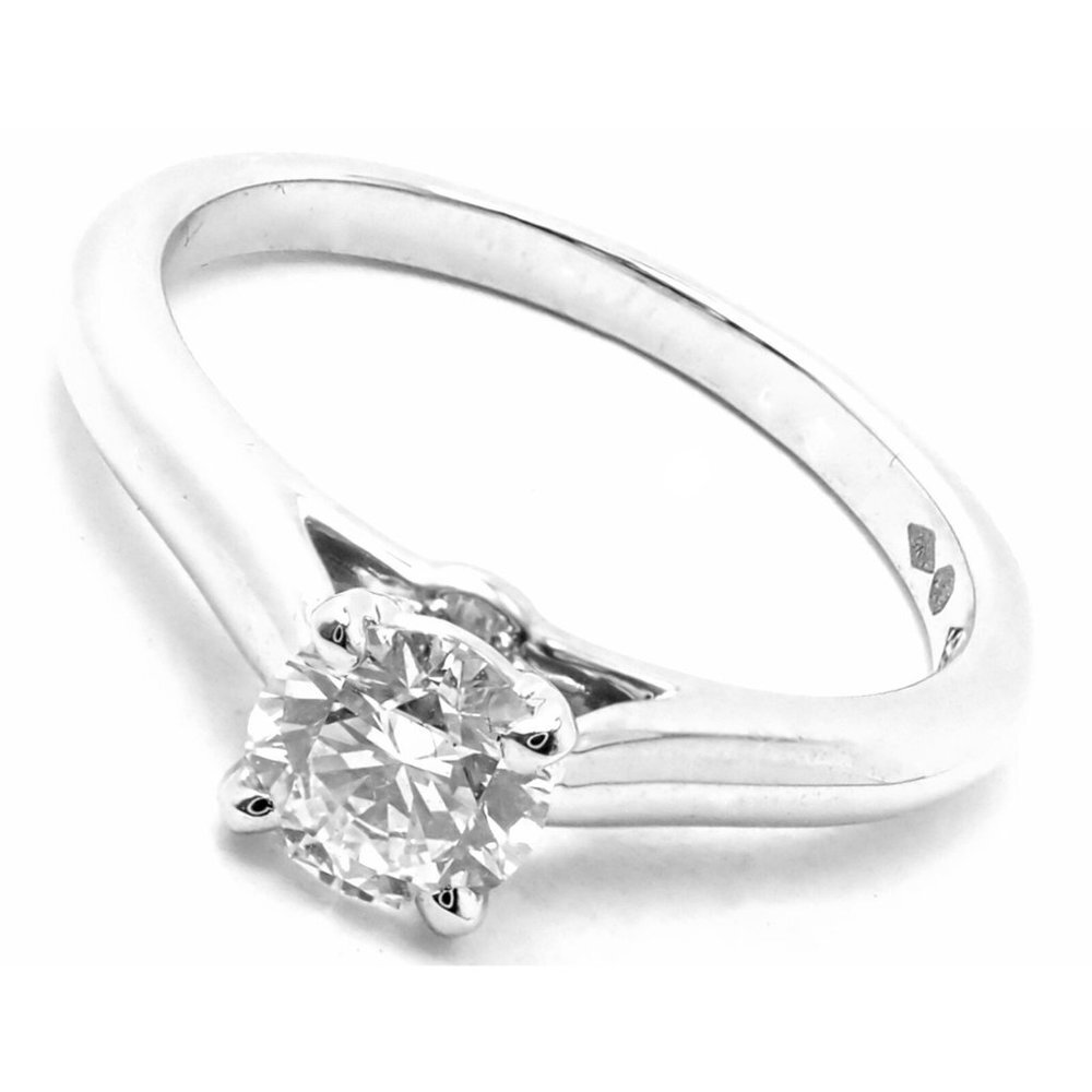 Authentic! Cartier Platinum .40ct Vvs1/g Diamond Solitaire Engagement Ring​